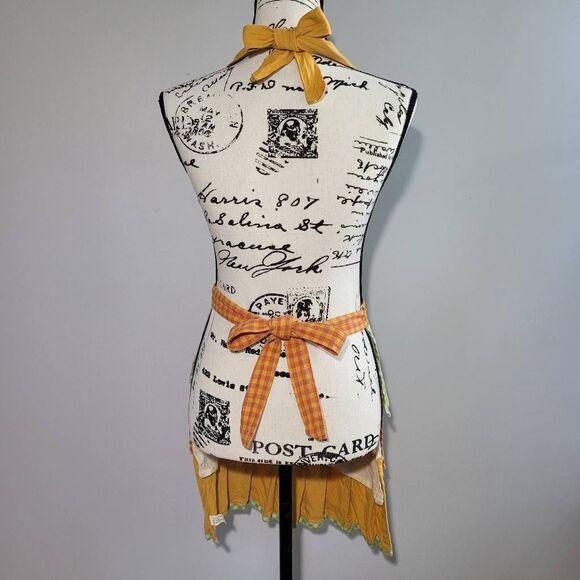 Vintage‎ tuscany italy apron ruffled tiered front cottage camp classic americana - Picture 3 of 14